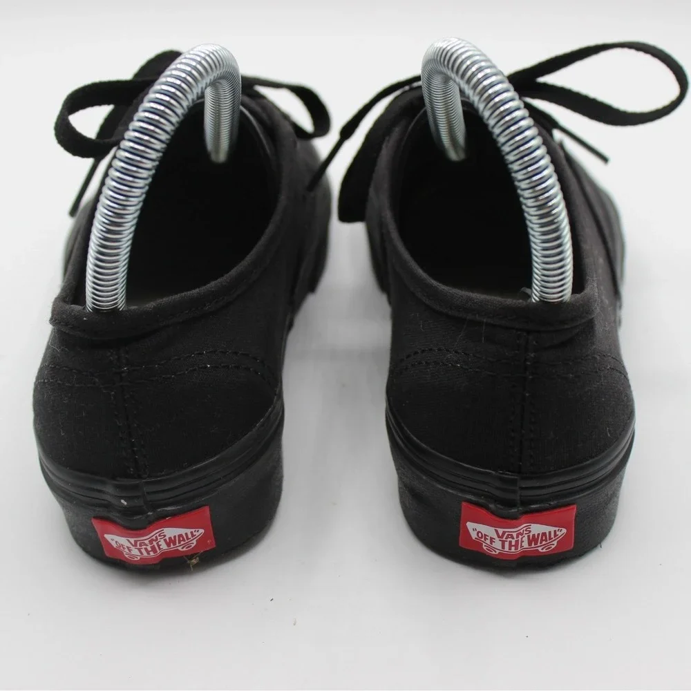 Vans Authentic Black Black Canvas Low Top Skate Shoes Mens 3.5 Womens 5.0 508731